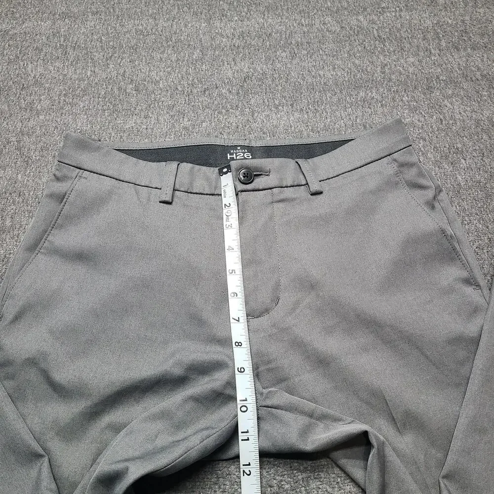 Haggar H26 Pants Mens 30x32 Gray Dress Slacks‎ Polyester Flat Front Classic